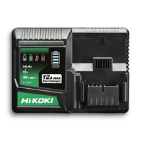 HiKOKI UC36YSL2W0Z 12A Multi Volt Fast Battery Charger for 14.4V, 18V, 36V Li-ion Batteries with USB Charging Port