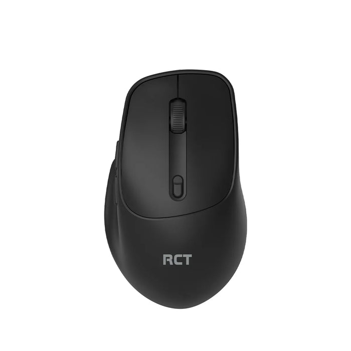 RCT Dual-Mode Wireless Mouse | 6-Button | Silent Click | 2.4GHz + Bluetooth 5.2/3.0 | 800-1600 DPI | USB Nano Receiver | Black RCT Peripherals