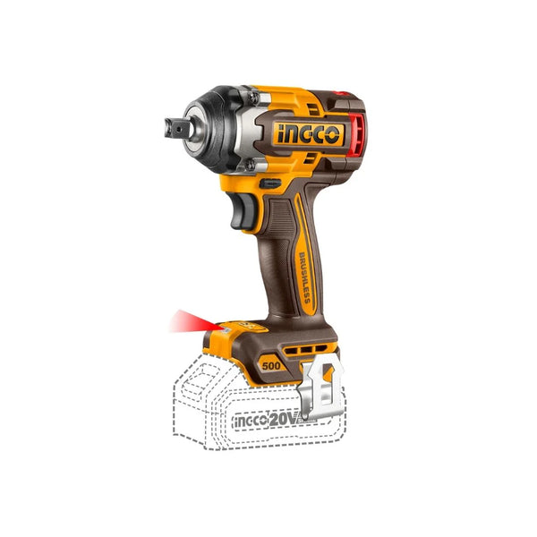 Ingco | 20V impact wrench 500nm brushless (tool only) - CIWLI20501