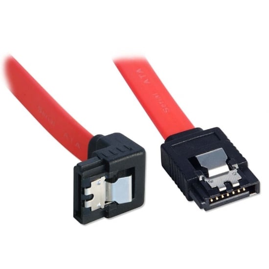 LINDY 1M SATA CABLE 90 DEG LATCH TYPE (33458) - CAB-SATA-90-C-1M