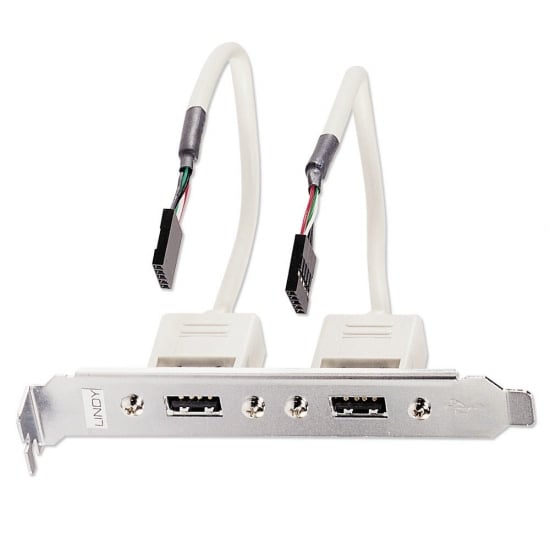 LINDY 2-PORT USB2.0 PC BACK PLATE (33147) - CAB-USB-PANELMOUNT-L