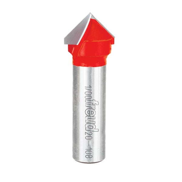 Freud V-Groove Router Bit, D-19.05mm x h-12.5mm x H-57.2mm x a-90 x A-12mm - 20-10812P