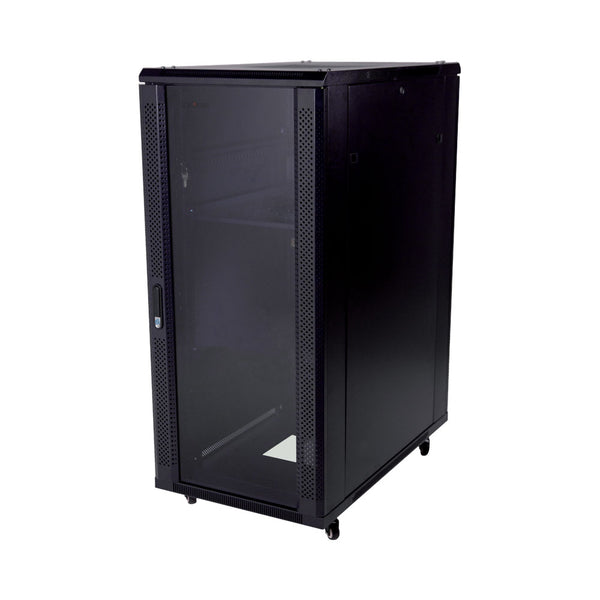 27U 600X600MM 2 FANS,2 SHELVES, GLASS DOOR,CASTORS - RCK-SH05J-27U-600D