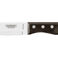 Tramontina Steak Knife 5-inch: Serrated Stainless Steel Blade, Brown Polywood Handle - BBQ, Kitchen