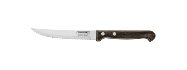 Tramontina Serrated Steak Knife 5 inch - Polywood Handle, Stainless Steel Blade - BBQ & Dining Knife