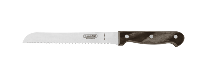 Tramontina Bread Knife with Serrated Stainless Steel Blade and Wood Handle