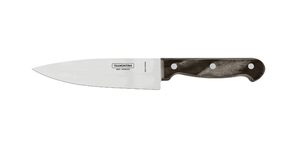 Tramontina 6 inch Chef's Knife - Stainless Steel Blade, Brown Polywood Handle - High Quality Kitchen Knife