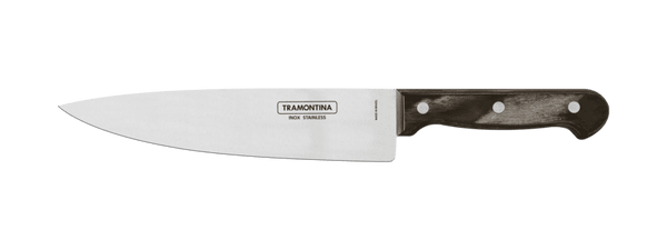 Tramontina 8 inch Chef's Knife - Stainless Steel Blade, Wood Handle Professional Kitchen Knife