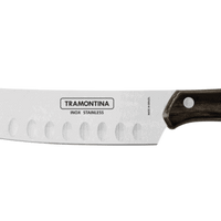 Tramontina 8-Inch Fluted Butcher Knife: Stainless Steel Blade with Polywood Handle