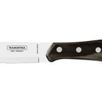 Tramontina Steak Knife 5 inch, Jumbo Stainless Steel Blade with Brown Polywood Handle