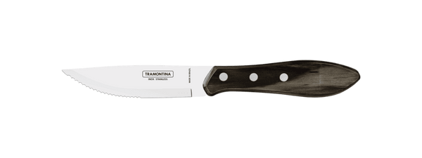 Tramontina Steak Knife 5 inch, Jumbo Stainless Steel Blade with Brown Polywood Handle