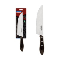 Tramontina Churrasco Meat Knife: 8-inch Stainless Steel BBQ Knife with Wood Handle. Kitchen Knife.