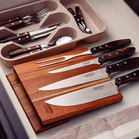 Tramontina BBQ Knife Set - 5pc Stainless Steel Knives with Wood Block - Barbecue Churrasco Grill Knives