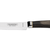 Tramontina Serrated Steak Knife - 5 inch Blade, Wooden Handle - Perfect for BBQ and Cutting Meats