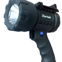 Extreme Mega Bright Spotlight, XHP50 LED, 1200lm, Rechargeable High Capacity Battery, Heavy Duty, mains & vehicle charger, detach. RED Lense, Fully Rubber, carry strap