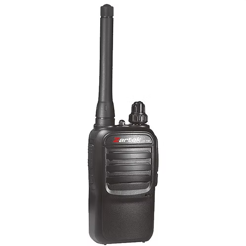 Zartek  ZA-720 two-way radio, UHF handheld transceiver,  2 pin side jack, USB charging port (incl radio, detachable antenna, desktop cradle charger, Battery, belt clip)