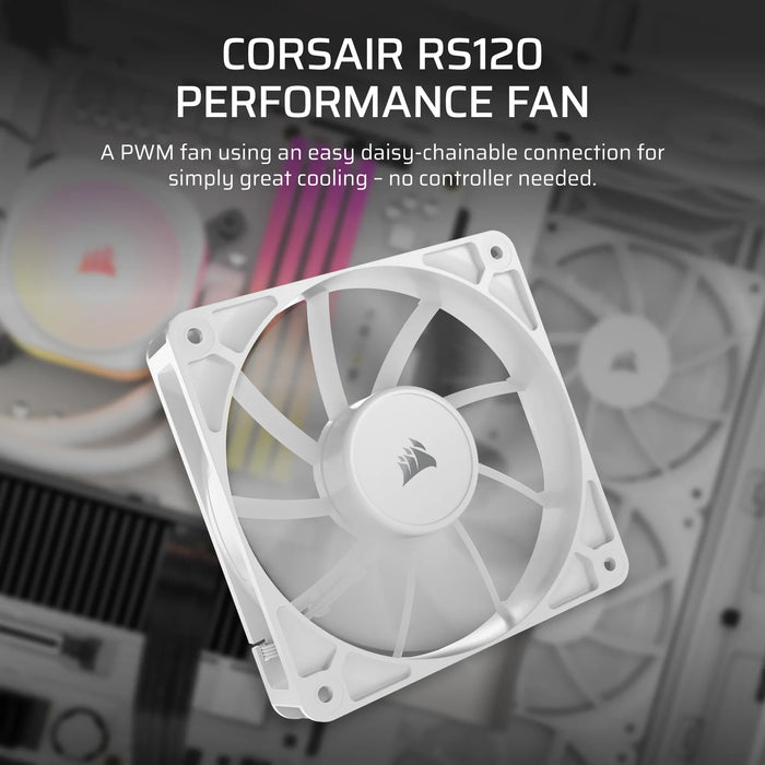 Corsair RS120 120mm PWM Fan – White-CO-9050192-WW