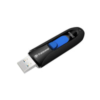 TRANSCEND 128GB JF790 USB3.1 GEN 1 CAPLESS FLASH DRIVE - BLACK AND BLUE-TS128GJF790K
