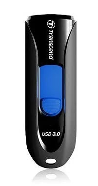 TRANSCEND 128GB JF790 USB3.1 GEN 1 CAPLESS FLASH DRIVE - BLACK AND BLUE-TS128GJF790K