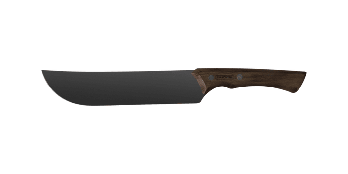 Tramontina Churrasco Black Meat Knife - 8 inch Blackened Stainless Steel Blade, Wooden Handle - BBQ & Kitchen Knife