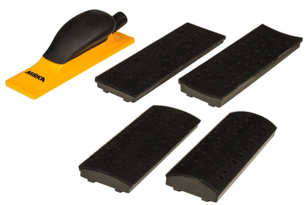 Mirka Hand Sanding Block Kit Grip, 40 Holes, 70mmx198mm, Yellow -48