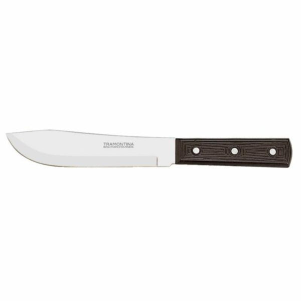 Tramontina 8 inch Butcher Knife - Stainless Steel Blade, Wooden Handle