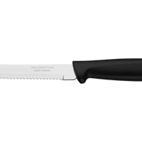 Tramontina Steak Knife - Serrated Stainless Steel Blade, Black Handle - Perfect for Slicing Meats & Fruits!