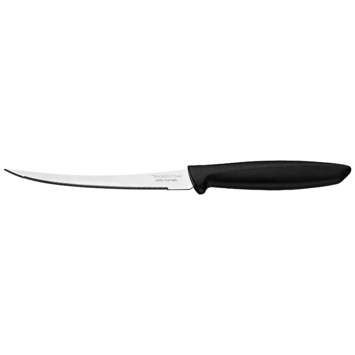 Tramontina Tomato Knife - Serrated Blade, Black Handle - Plenus Line Kitchen Cutlery