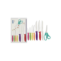 Tramontina 8-Piece Knife Set: Stainless Steel, Colorful Handles, Blister Pack Kitchen Essential