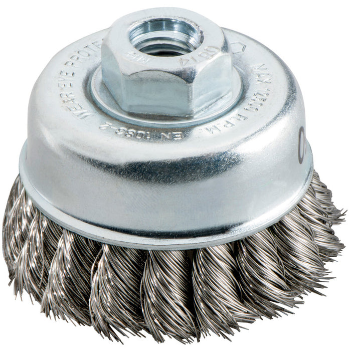 Metabo 65mm M14 Cup Brush: Twisted Steel Wire for Angle Grinder - Heavy-Duty Cleaning, Rust Removal, Metal Surface Prep