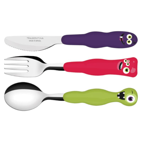 Tramontina 3Pc. Children?S Tableware Set Mons (Blister Packaging) - 23797/910