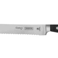 Tramontina Century Bread Knife: Serrated Stainless Steel Blade, Black Handle