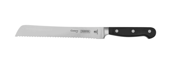 Tramontina Century Bread Knife: Serrated Stainless Steel Blade, Black Handle
