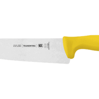 Tramontina 8-inch Butcher Knife - Yellow Handle Stainless Steel Meat Cutting Knife