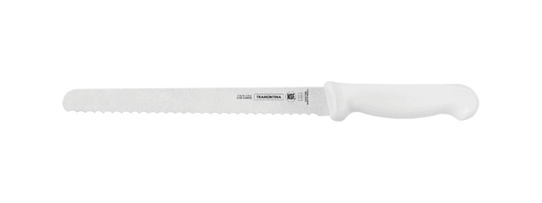 Tramontina 10" (25Cm) Serrated Ham/Bread Slicer, White - 24627/080