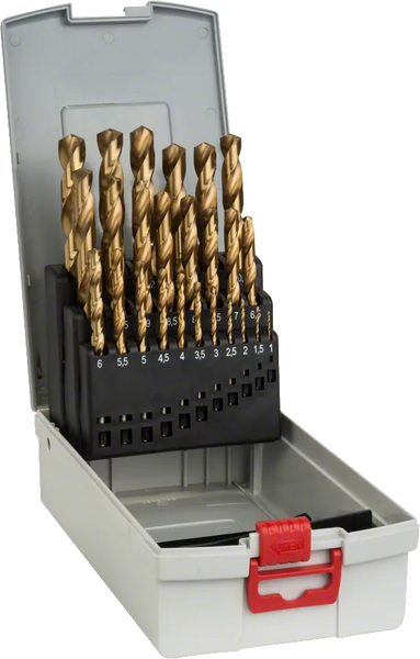 Bosch Metal drill bits - ProBox set HSS-Tin, DIN 338, 1-13 mm, 25 pc - SKU: 2608587019