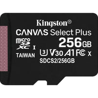 KINGSTON 256GB MICSDXC CANVAS SELECT PLUS 100R A1 C10 CARD + ADP