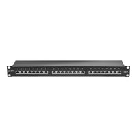 LINDY 24 PORT STP 1U CAT6 PATCHPANEL BLACK (25990) - NET-24P-STP-CAT6-L
