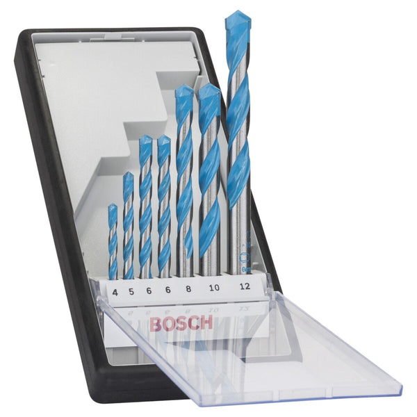BOSCH CYL-9 Multi Construction Drill Bit Set (4, 5, 6, 6, 8, 10, 12mm) - Wood, Metal, Plastic, Masonry Drill Bits