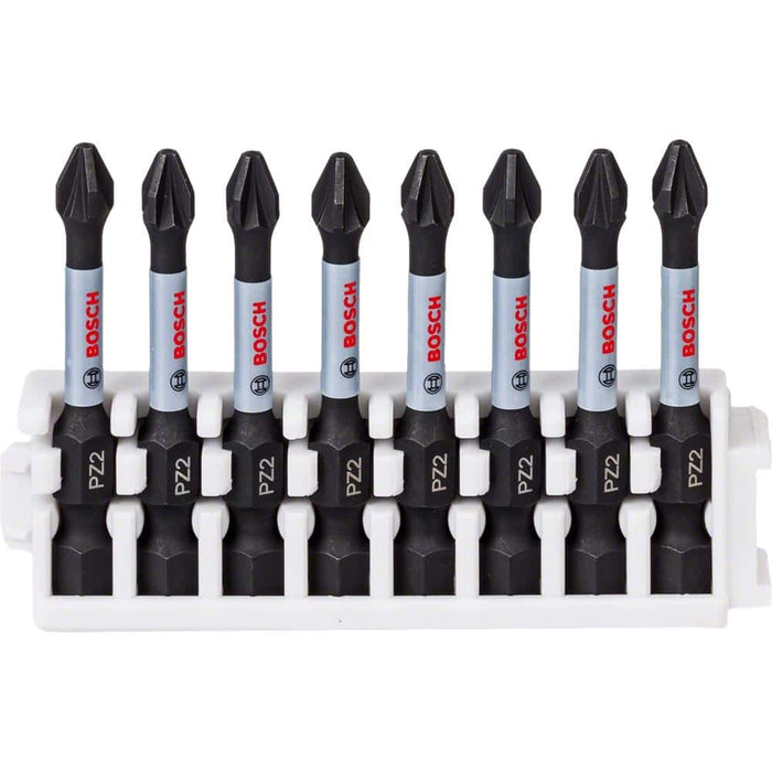 Bosch Impact Driver Bits PZ2 - 8-Piece Set. Durable Screwdriver Bits for High Impact Use