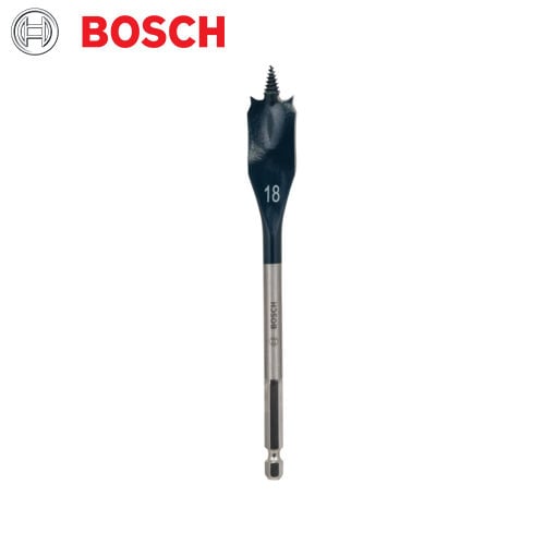 Bosch 18mm Spade Drill Bit - Hex Shank Self Cut Speed for Wood. Quick Change.