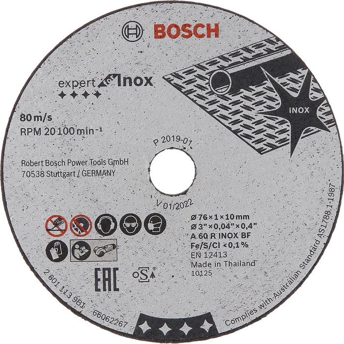 Bosch Expert for Inox 5pcs x 76 x 1 x 10 mm cutting disc - 2608601520