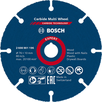 Bosch EXPERT Carbide Multi Wheel Cutting Disc 76 mm, 10 mm - 2608901196
