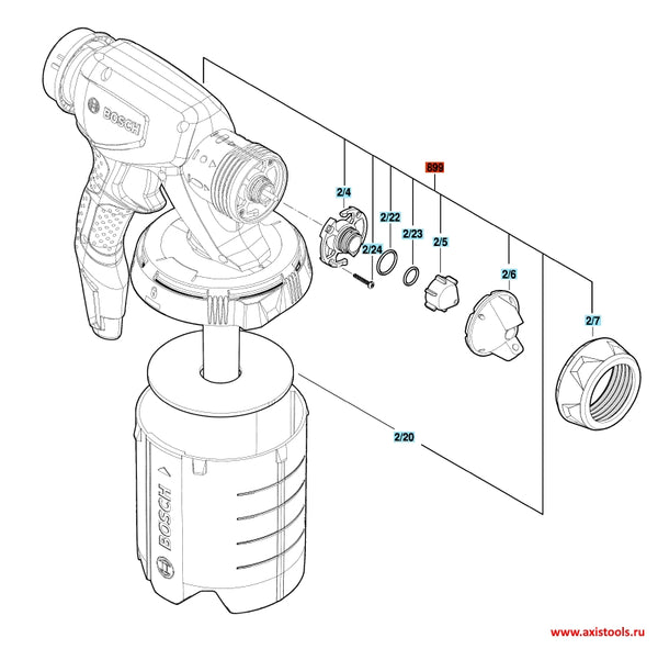 Bosch spray gun 2609006609 part