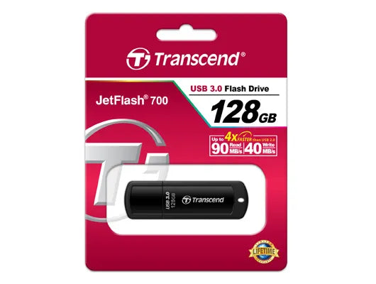 TRANSCEND 128GB JETFLASH 700 USB 3.1 GEN 1 (USB 5Gbps) FLASH DRIVE-TS128GJF700