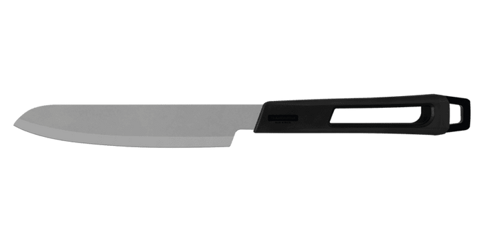 Tramontina Churrasco Black Carving Knife 8-Inch. Durable stainless steel blade, black handle. Ideal for BBQ & meat carving!