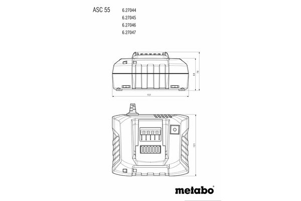 Metabo "Air Cooled" Charger ASC 55, 12v-36 V, EU - 627044000