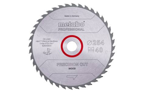 Metabo Precision Cut Wood Saw Blade 254mm 40 Teeth - Professional Woodworking Tool