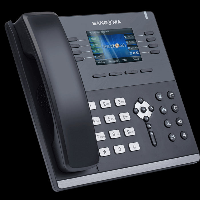 Sangoma - IP Phone S505 Mid Level Phone, 3.5 Inch Color screen, 35 Programable softkeys, 4 x VoIP ac
