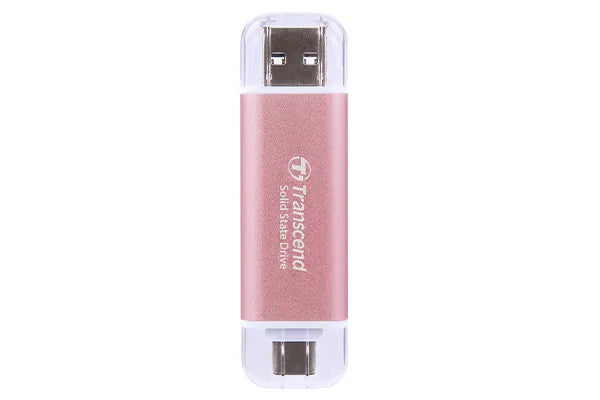 TRANSCEND 1 TB ESD310P USB3.2 TYPE A & C (USB 10Gbps) OTG COMPACT PORTABLE SSD  - Read 1050MB/s Write 950 MB/s - Pink-TS1TESD310P